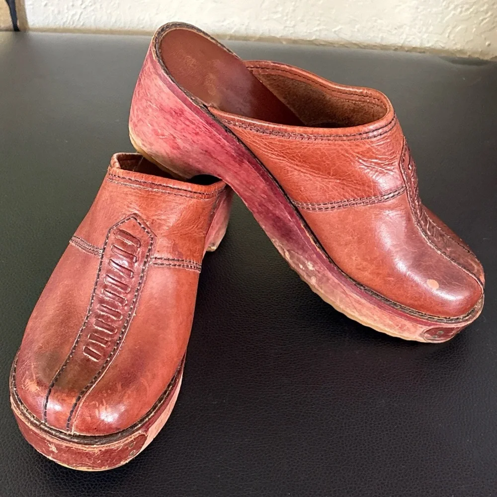 Woodwork by Thom McAn Vintage 1970s Clogs - Picture 1 of 11